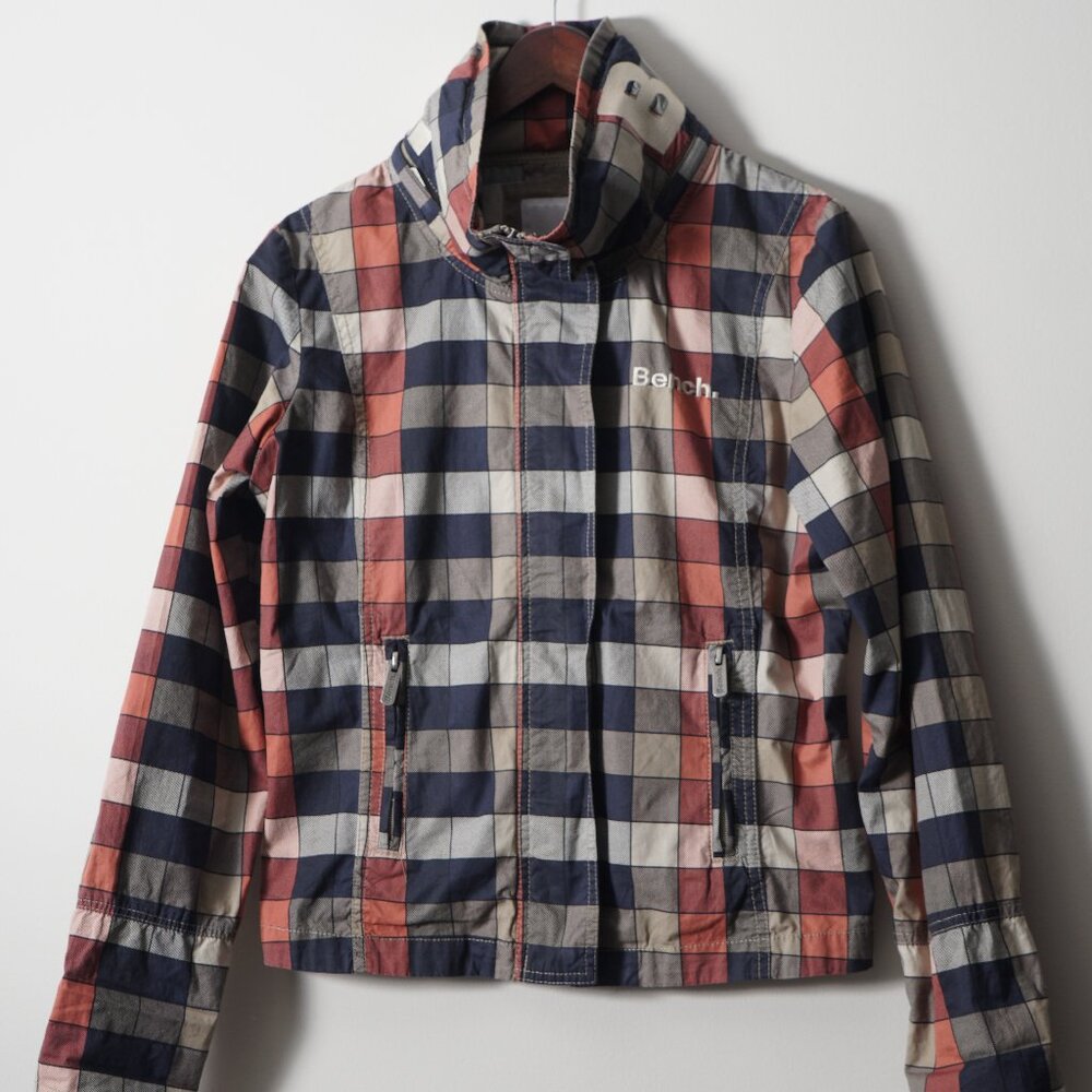 Bench Checked Zip Front Jacket/ Hoodie
